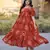 Orange cotton printed frill dresses