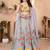 Grey Color Sequins and Treads Embroidery Work Georgette Lahenga Choli Set