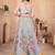 Grey Color Sequins and Treads Embroidery Work Georgette Lahenga Choli Set