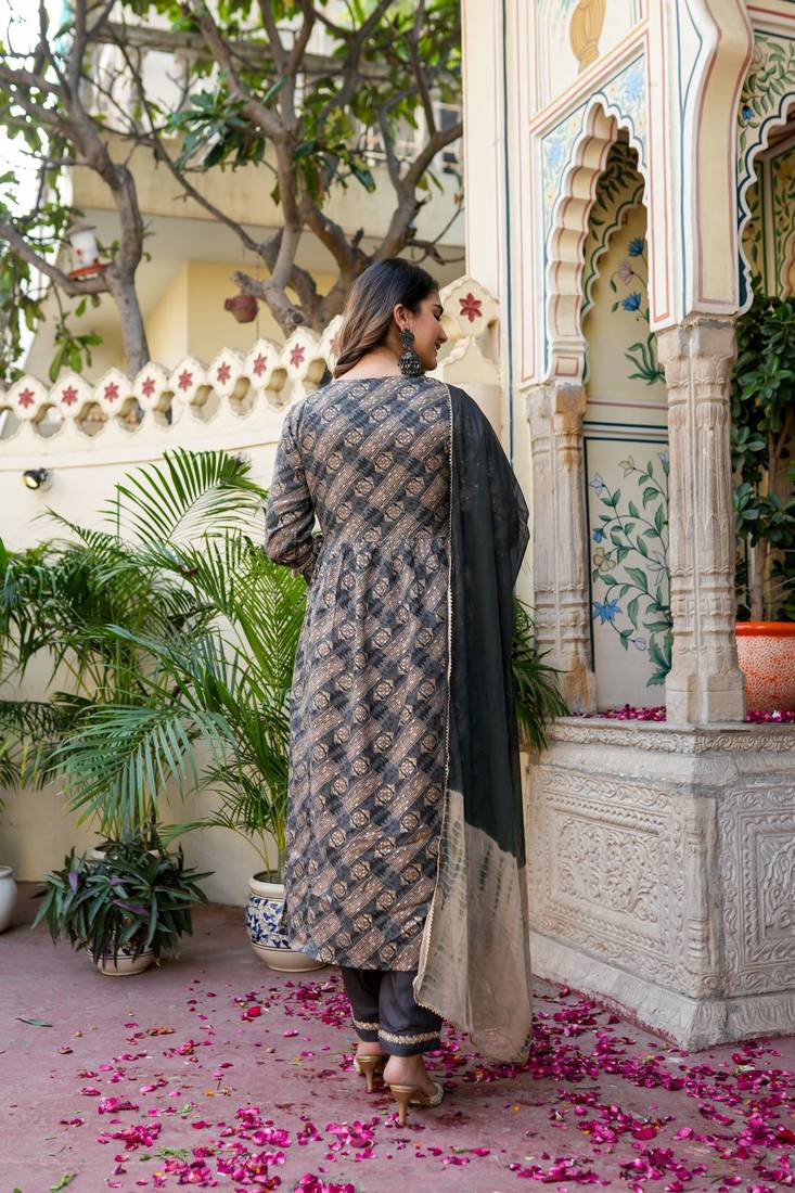Printed anarkali kurta set