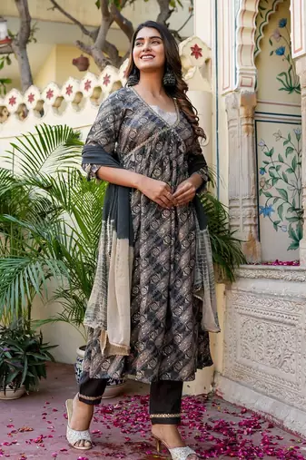 Printed anarkali kurta set