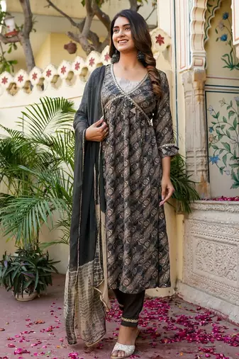 Printed anarkali kurta set