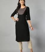 Polka dots printed round neck mirror work straight kurta