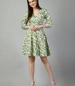 Floral print puff sleeve dress