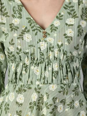 Floral print puff sleeve dress 2