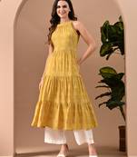 Bandhej printed fit & flare midi dress