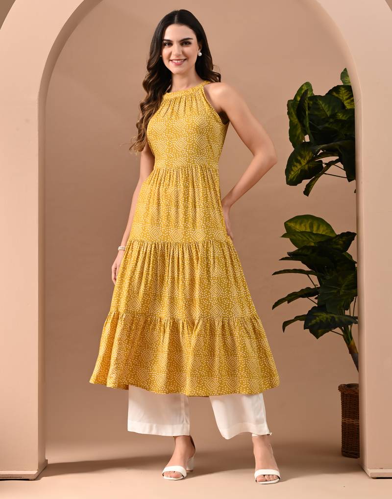 Bandhej printed fit & flare midi dress