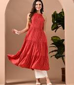 Bandhej printed fit & flare midi dress