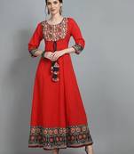 Printed flared maxi ethnic dress