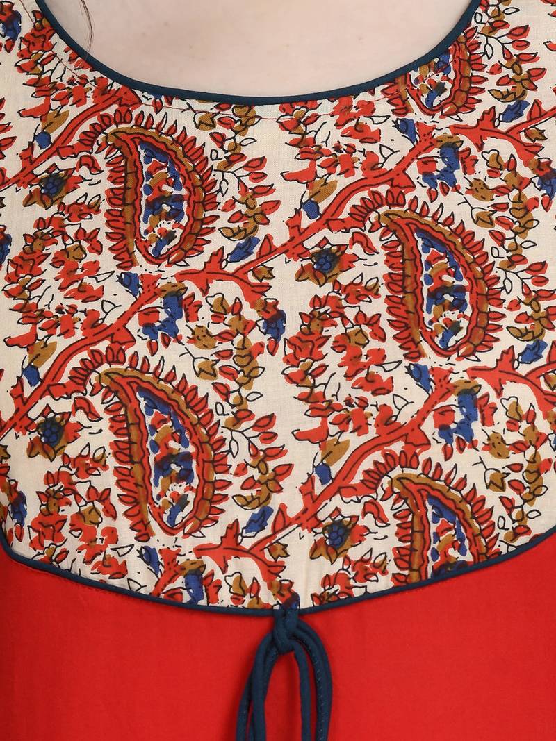 Printed flared maxi ethnic dress