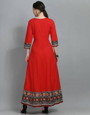 Printed flared maxi ethnic dress 3