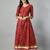 Red flower print anarkali kurta
