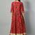 Red flower print anarkali kurta
