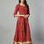 Red flower print anarkali kurta