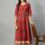 Red flower print anarkali kurta