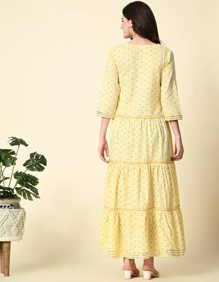 Ethnic motifs printed mirror work anarkali kurta 3