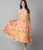 Georgette floral fit and flare dress
