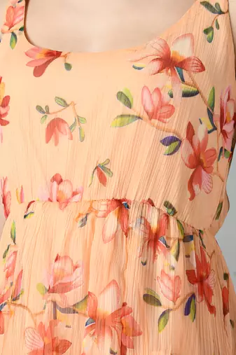 Georgette floral fit and flare dress