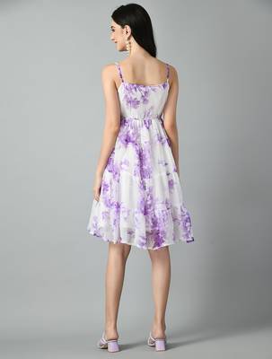 Georgette floral fit and flare dress 3