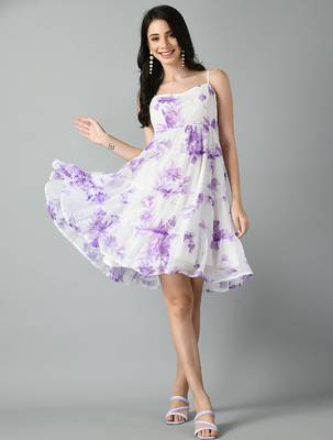 Georgette floral fit and flare dress 5