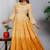 Blocked dyed round neck three-quarter regular sleeves Anarkali 