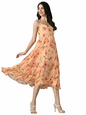 Georgette floral fit and flare dress 3
