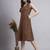 Women brown solid kantha dress