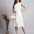 Women cream solid kantha dress