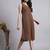 Women brown solid kantha dress