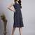 Women navy solid kantha dress