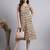 Women beige floral cotton  dress