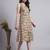 Women beige floral cotton  dress