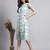 Women green floral cotton  dress