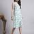 Women green floral cotton  dress