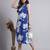 Women blue floral rayon dress
