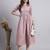Women peach solid cotton flex dress