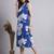 Women blue floral rayon dress
