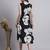 Women black floral rayon dress
