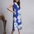 Women blue floral rayon dress
