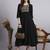Women black embroidery rayon dress