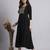 Women black embroidery rayon dress