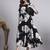 Women black floral rayon dress