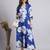 Women blue floral rayon dress