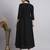 Women black embroidery rayon dress