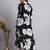 Women black floral rayon dress