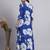 Women blue floral rayon dress