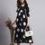 Women black polka-dot rayon dress