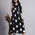 Women black polka-dot rayon dress