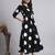 Women black polka-dot rayon dress