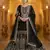 Black faux georgette readymade sharara salwar suit collection